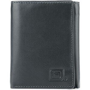 Leather Trifold Wallets for Men - RFID Blocking - Mens Trifold Wallet in Black